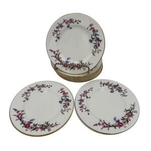 Vintage Bread and Butter Plates by Wedgwood in Devon Sprays Bone China Set of 4